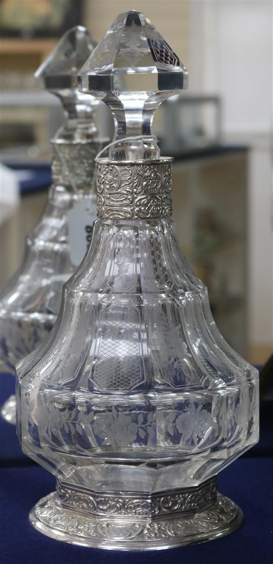 A silver mounted decanter, import mark 1920s